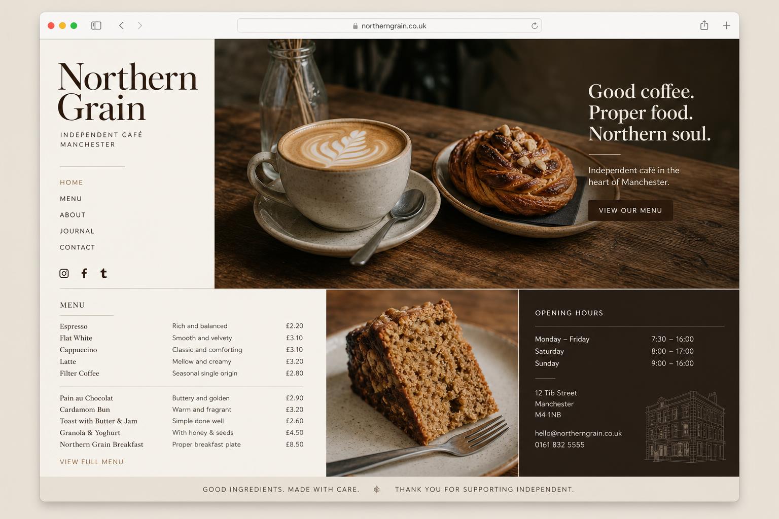 Northern Grain concept website design